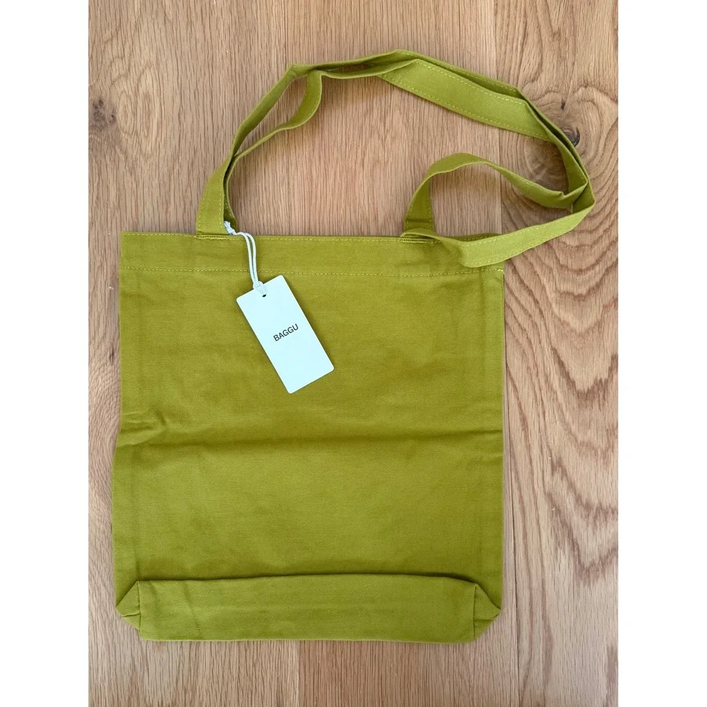 BAGGU Mini Merch Tote 100% Cotton in Caper Green NWT